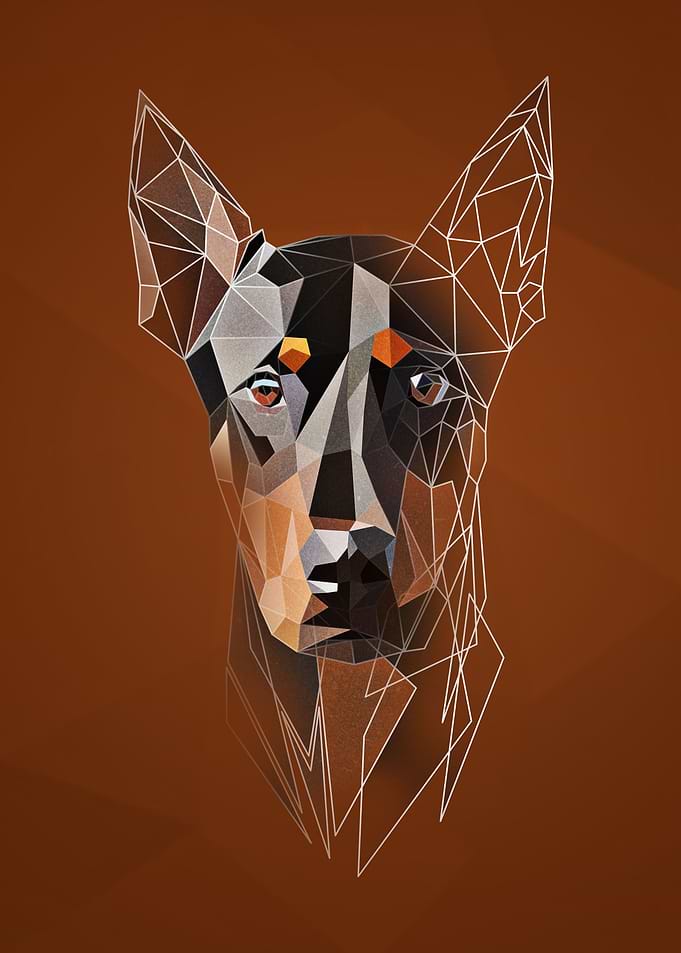 Low poly Doberman