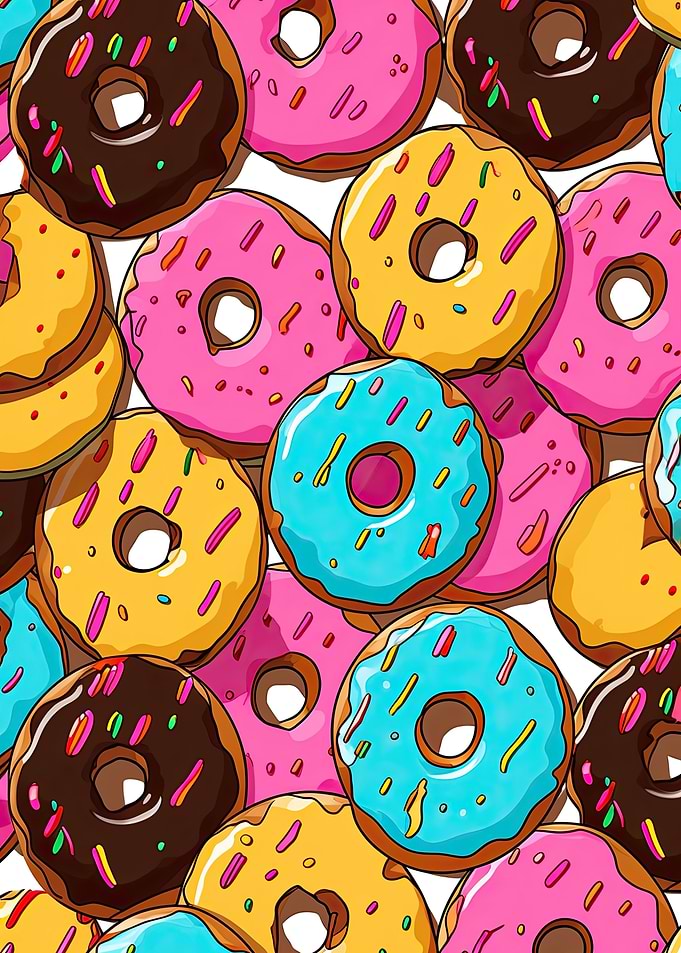 Pattern of donuts