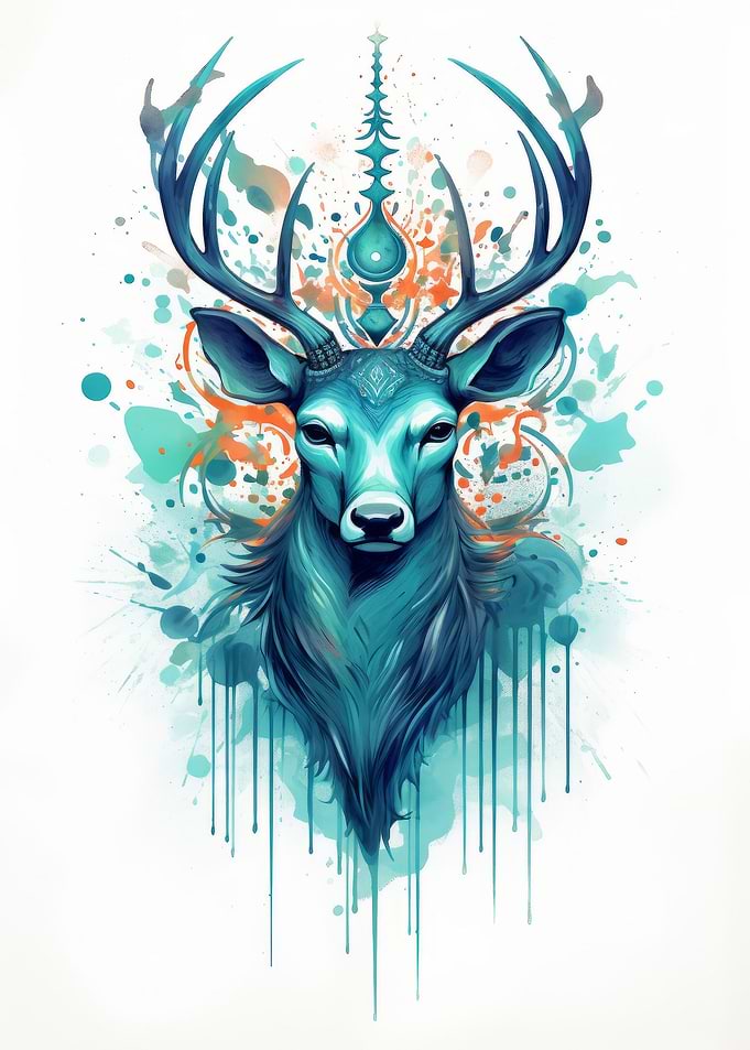 Deer Head Colorful