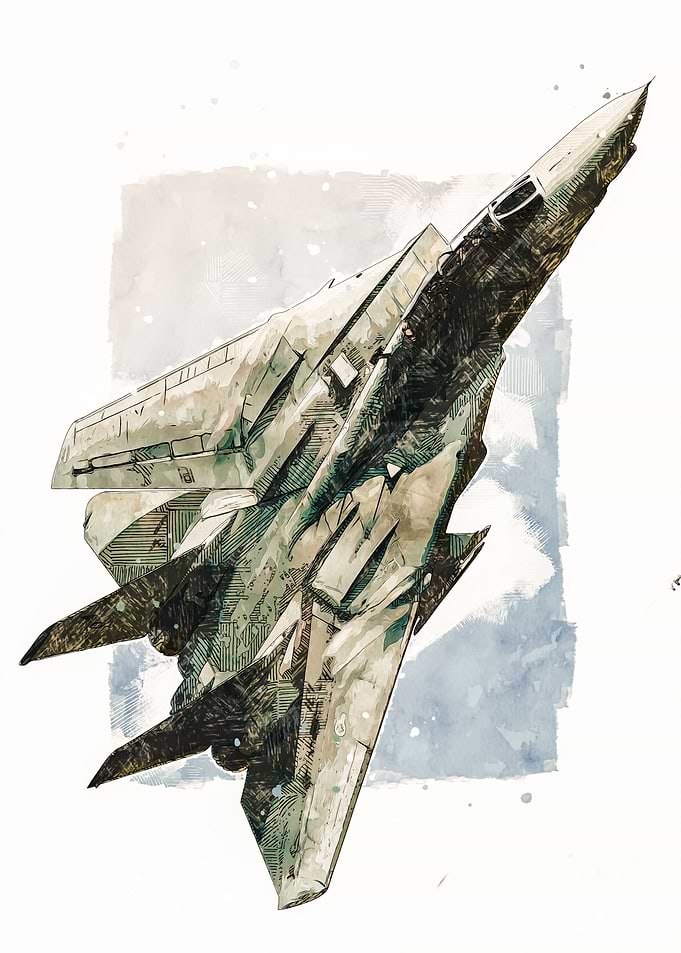 F14 Tomcat Watercolor