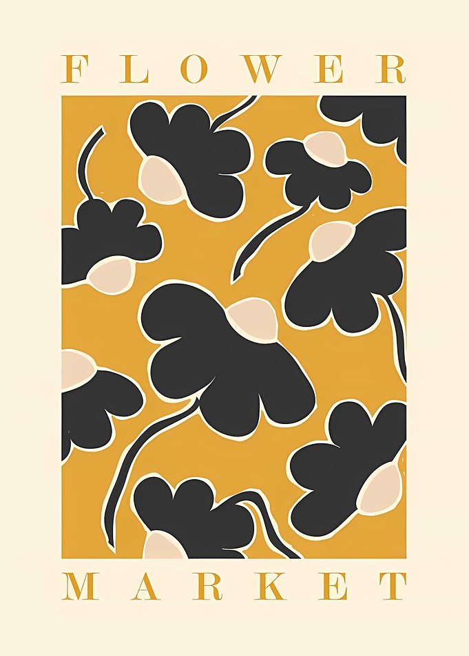 Flower market Black yellow
