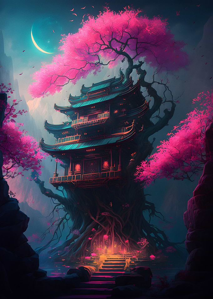 Fantasy Neon Tree Mystic