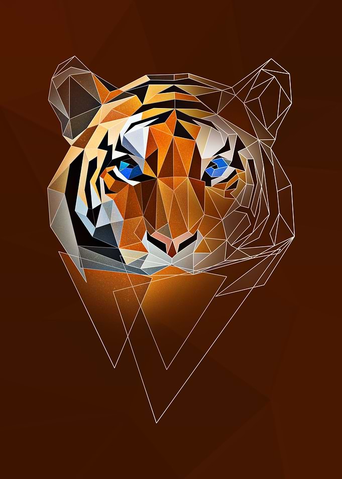 Low poly tiger