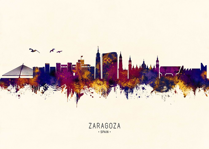 Zaragoza Spain Skyline
