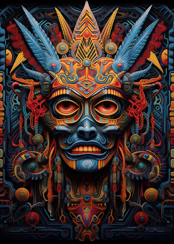 Warrior 2 Huichol Art