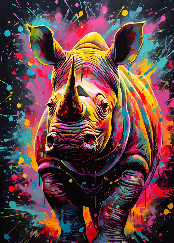 Rihnos Rhinoceros Painting