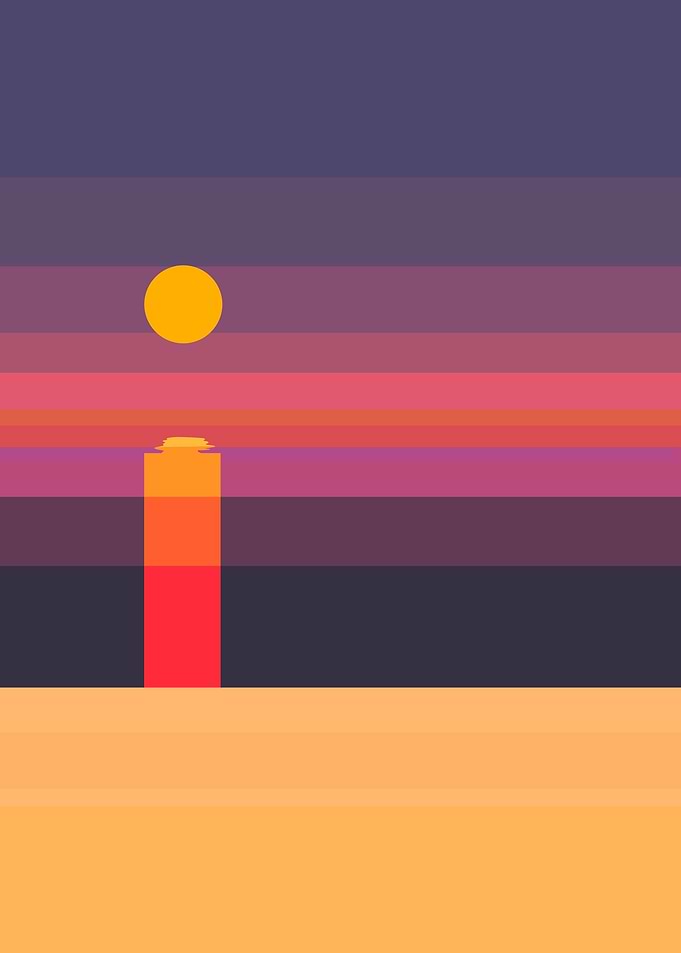 Sunset retro color