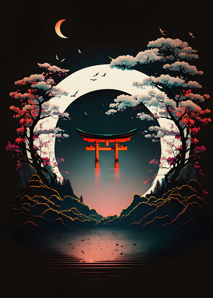 Torii gate Red White Bloss