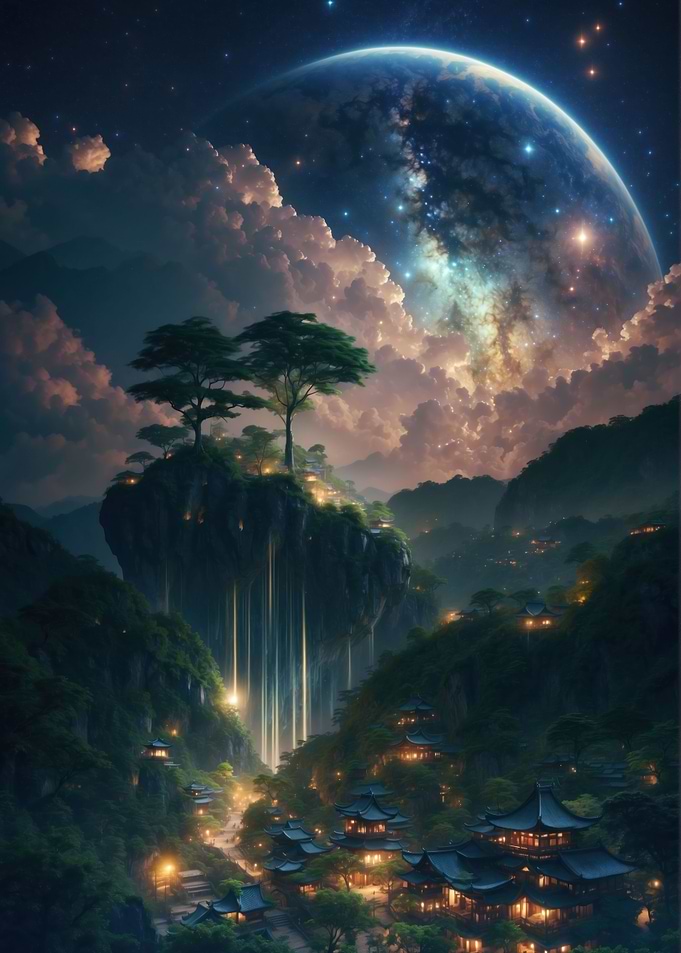 Asian fantasy village