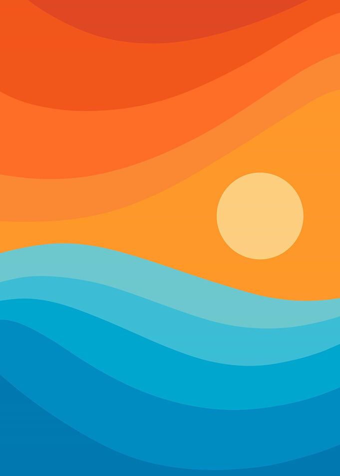 Bold orange sunset