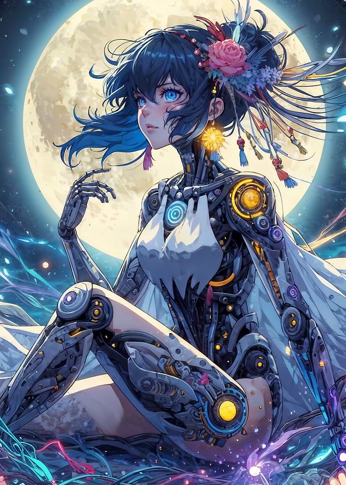 Cyber girl in the night