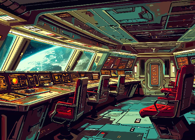 Space Control Pixel Art