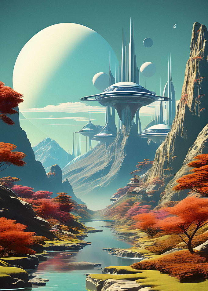 Retro Futuristic Landscape
