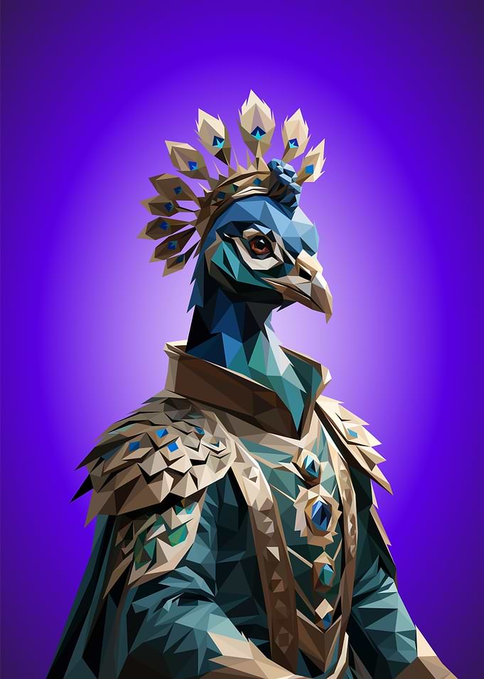 Lowpoly Art Peacock