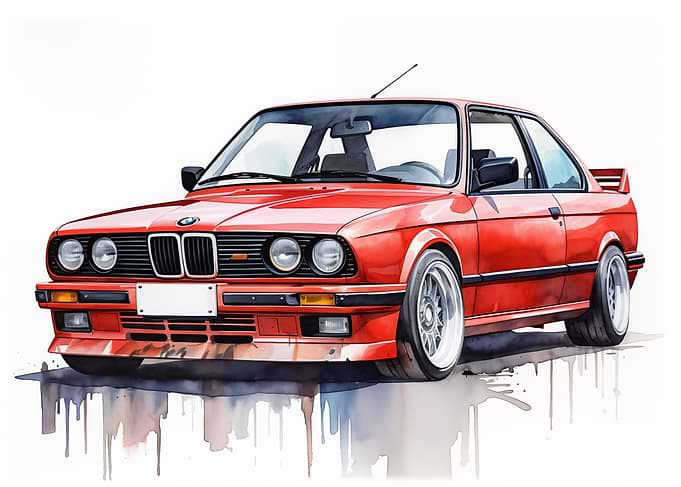 Red BMW M3 E30
