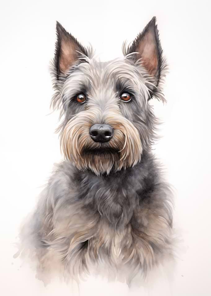 Skye terrier watercolor