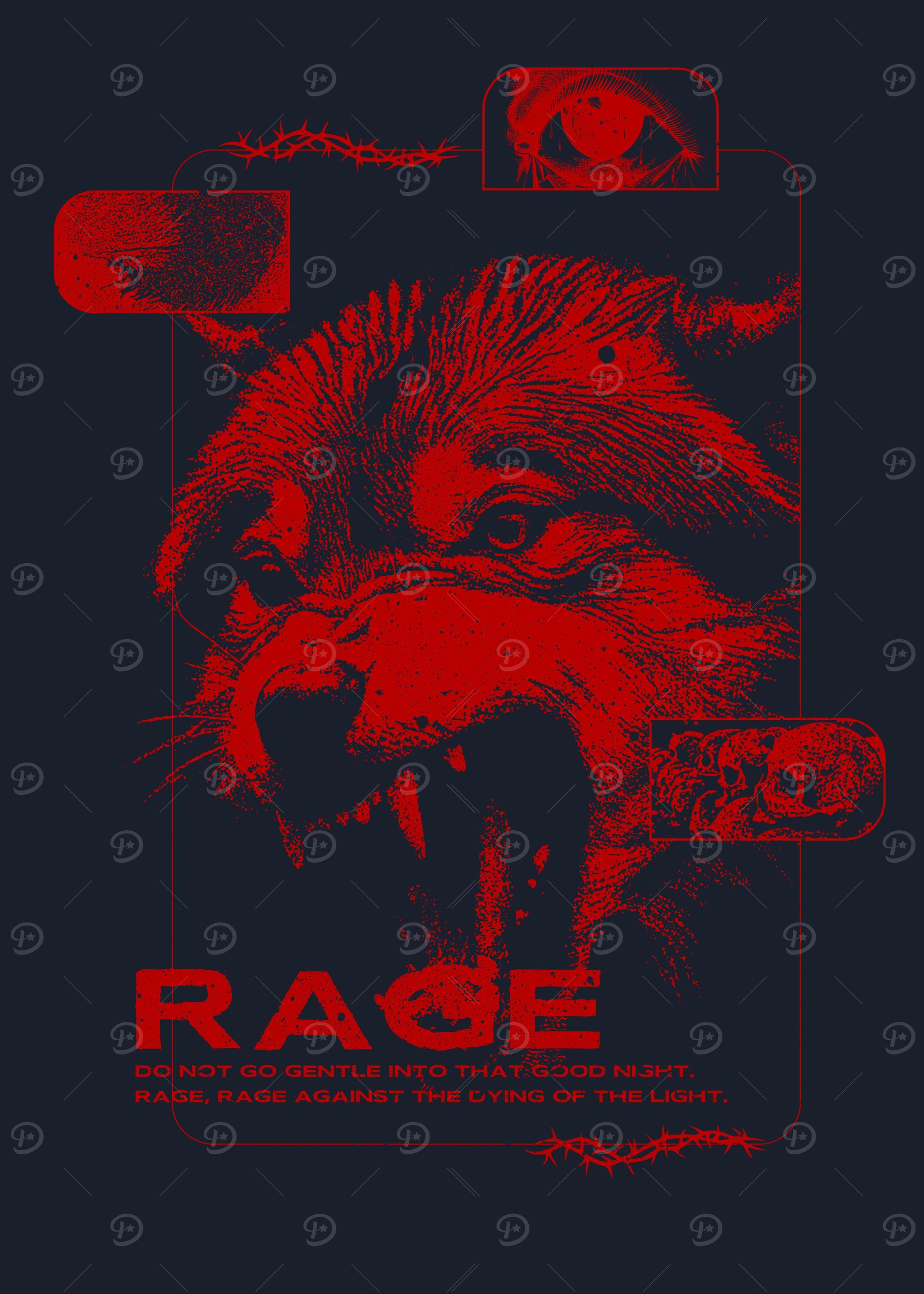 Rage Y2K Brutalist Wolf