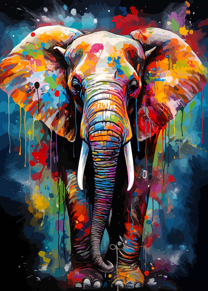 Elephant Painting Poster