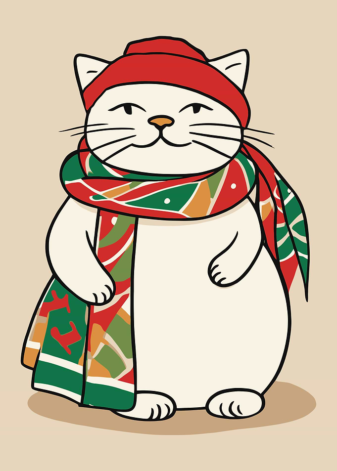 Cute Winter Cat Fashion