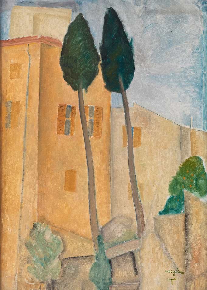 Cypresses and Houses