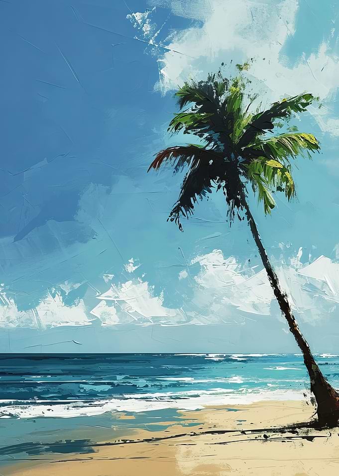 Palm Tree On Beach