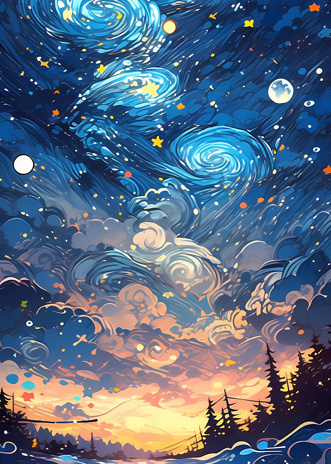 Starry night painting
