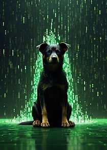 Matrix Dog Portrait
