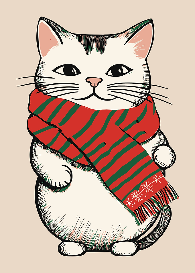 Cute Winter Cat Poster