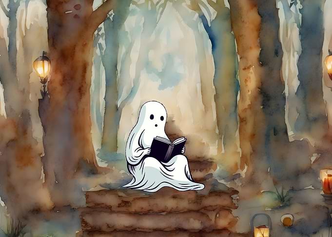 Ghost Reading Book Cozy