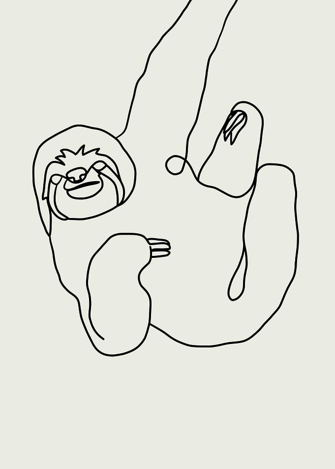 Line Art Sloth Boho