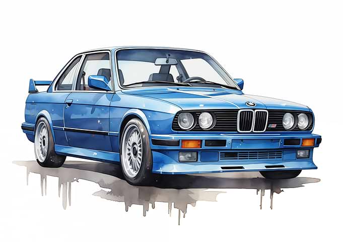 Blue BMW M3 E30