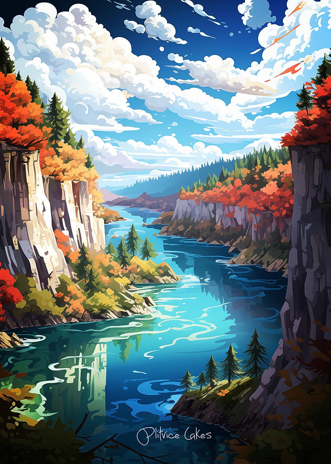 Plitvice Lakes Painting