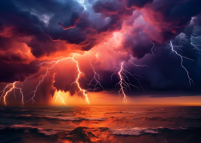 Wild Sea And Lightning
