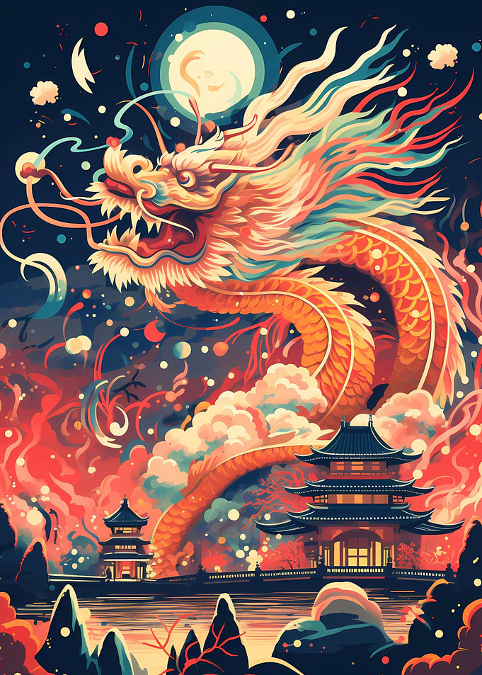 Majestic chinese dragon