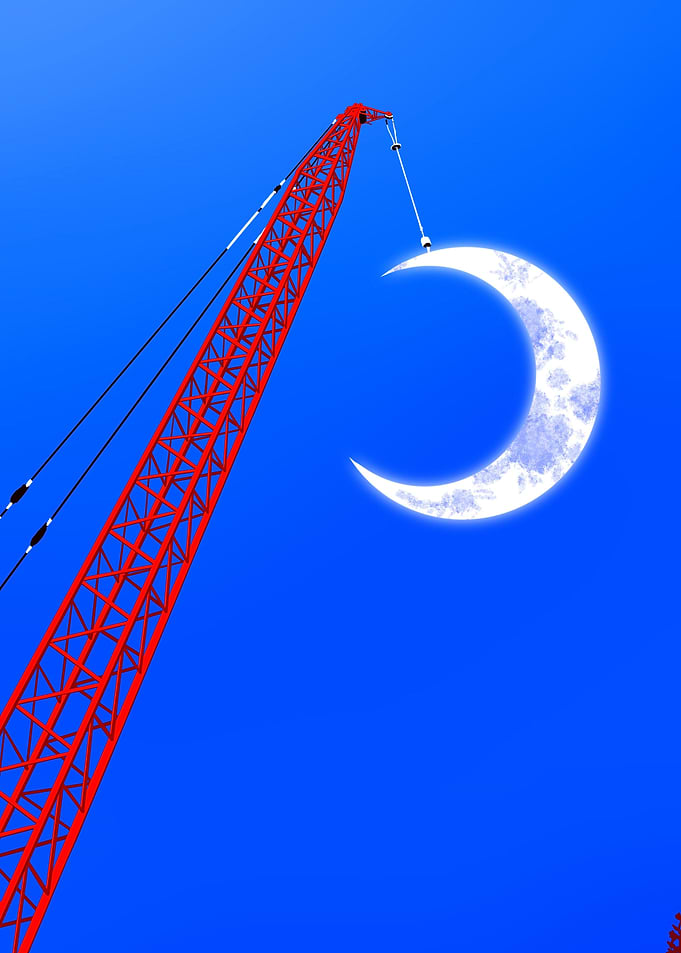 Construction site under mo