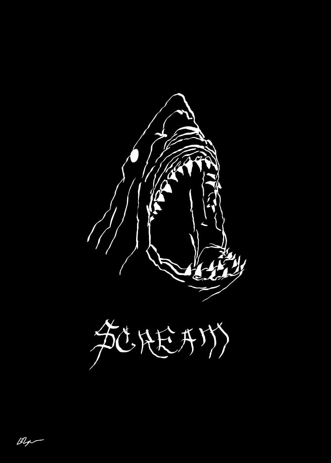 Linework Shark Bite
