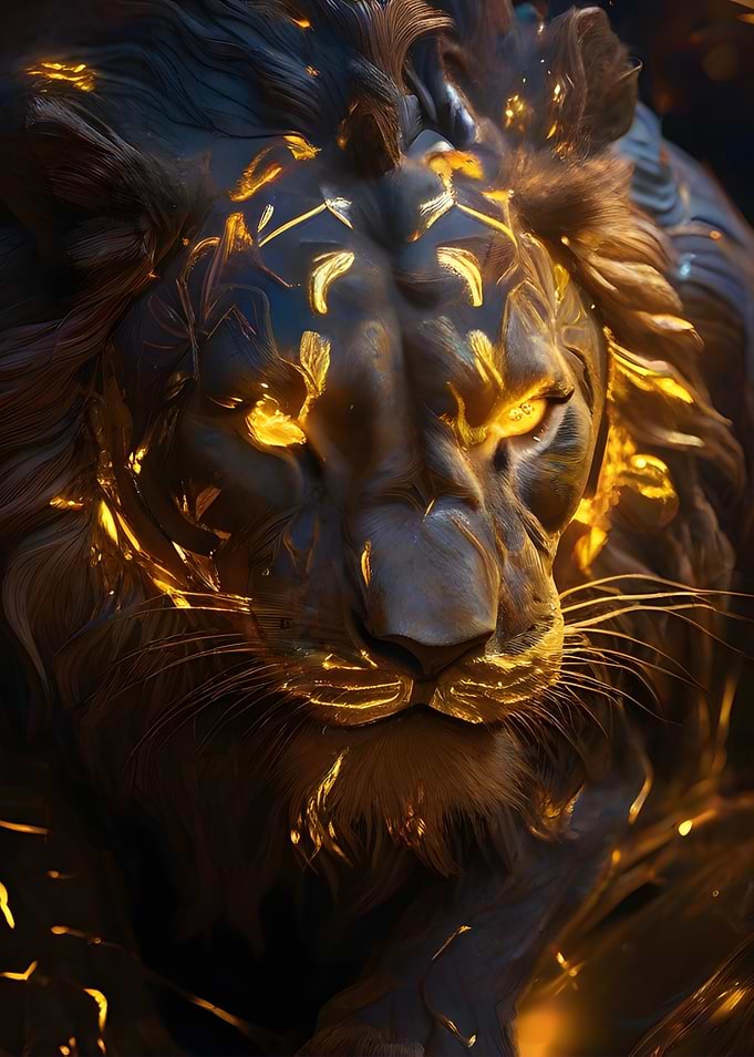angry lion