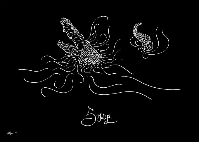 Linework Crocodile
