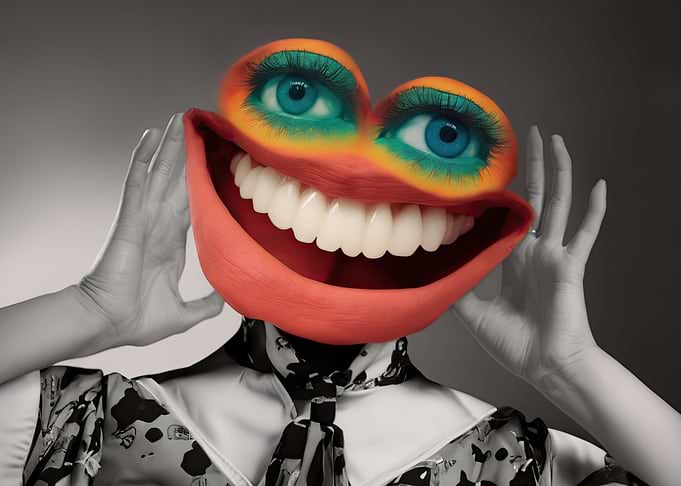Collage weird pop art woma