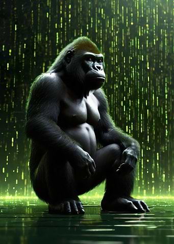 Matrix Gorilla Portrait