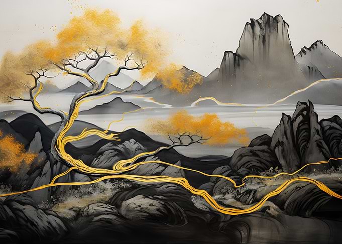 Tree Gold Landscape 25