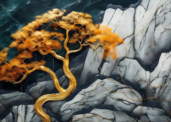 Tree Gold Landscape 24
