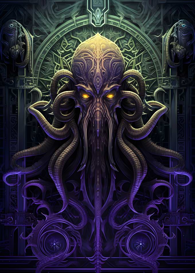 Purple Gold Cthulhu 3D