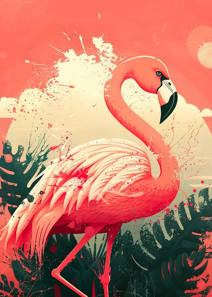 Retro Flamingo Poster