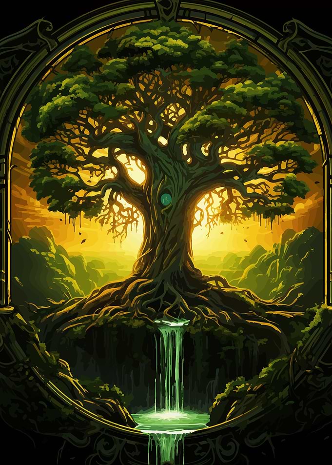 Tree of life waterfall