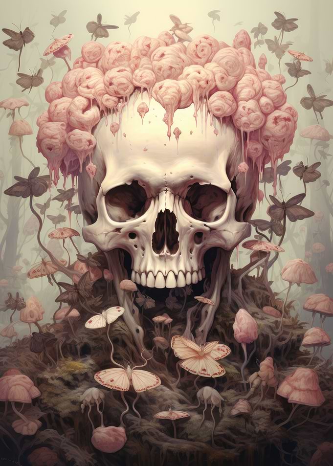 Skull moths and mushrooms