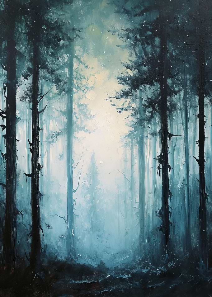 foggy trees