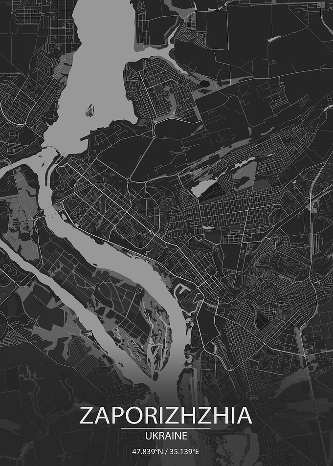 Zaporizhzhia Dark Grey Map