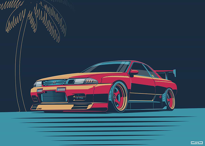 GTR R32 illustration art
