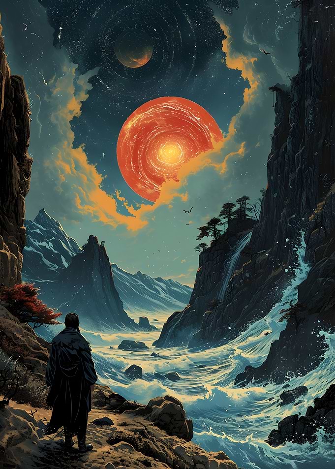 Explorer on unknown planet